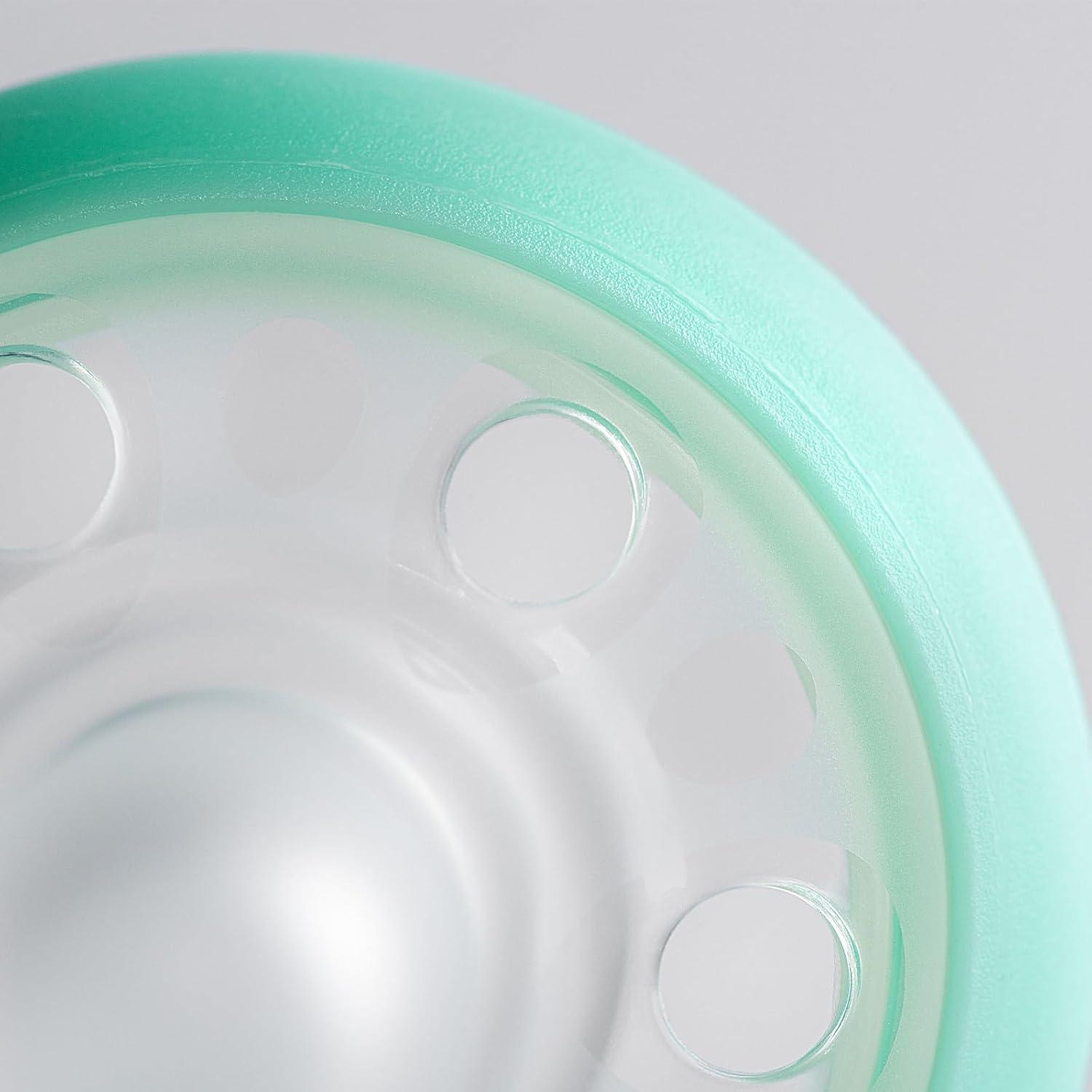 image:imageTommee Tippee BreastLike Night Newborn Pacifier 06 Months BreastLike Baglet BPAFree Binkies Glow in The Dark Technology TealBlue Pack of 2