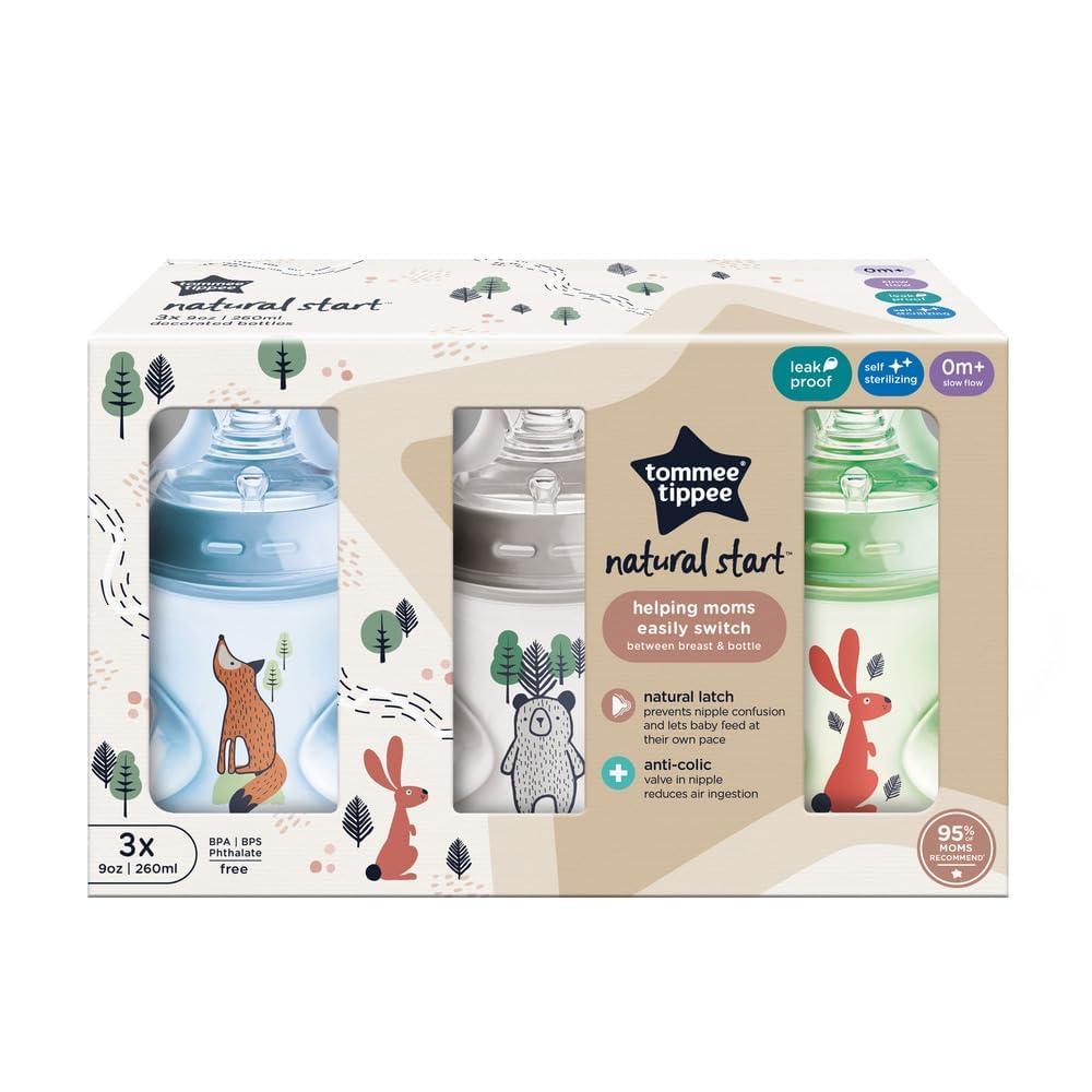 image:imageTommee Tippee Closer to Nature Baby Bottles Woodland Friends BreastLike Nipple AntiColic Valve 9oz 3 Count