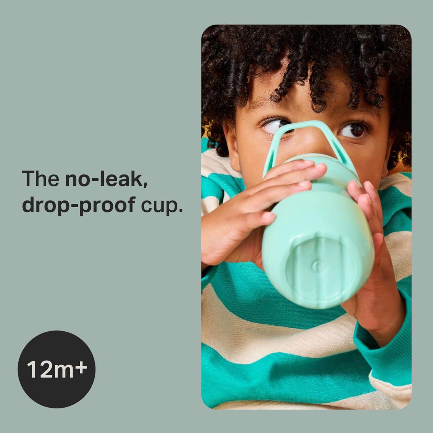 image:imageTommee Tippee Insulated 9oz Sporty Spout Toddler Water Bottle No Spill Sippy Cups for Toddlers 13 TwoPiece Valve Helps Stop Spills Light Blue amp Orange BPA Free Pack of 2Yellow Purple