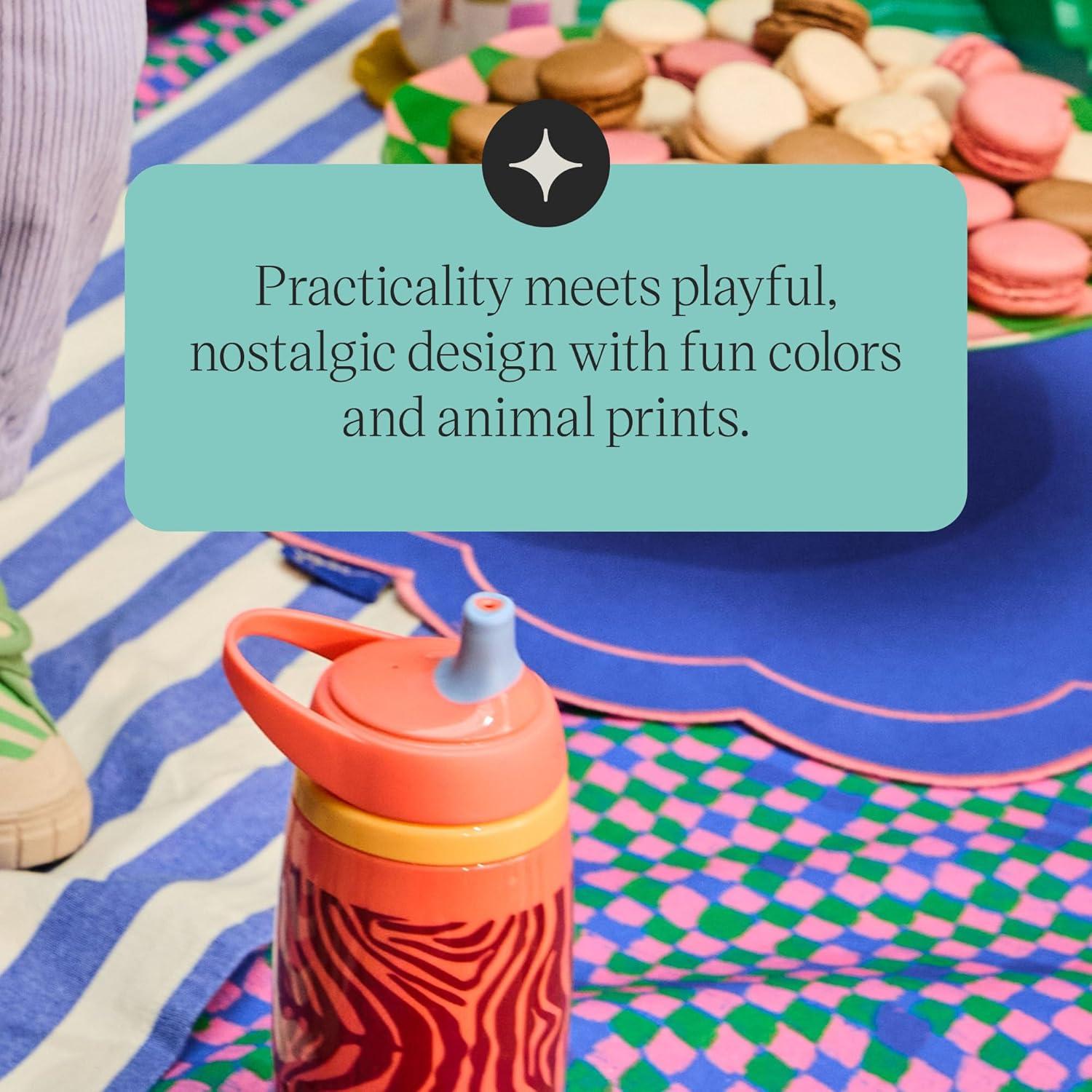 image:imageTommee Tippee Insulated 9oz Sporty Spout Toddler Water Bottle No Spill Sippy Cups for Toddlers 13 TwoPiece Valve Helps Stop Spills Light Blue amp Orange BPA Free Pack of 2Pink Purple