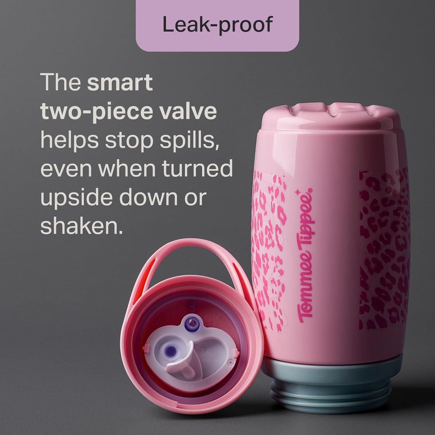 image:imageTommee Tippee Insulated 9oz Sporty Spout Toddler Water Bottle No Spill Sippy Cups for Toddlers 13 TwoPiece Valve Helps Stop Spills Light Blue amp Orange BPA Free Pack of 2Orange Blue