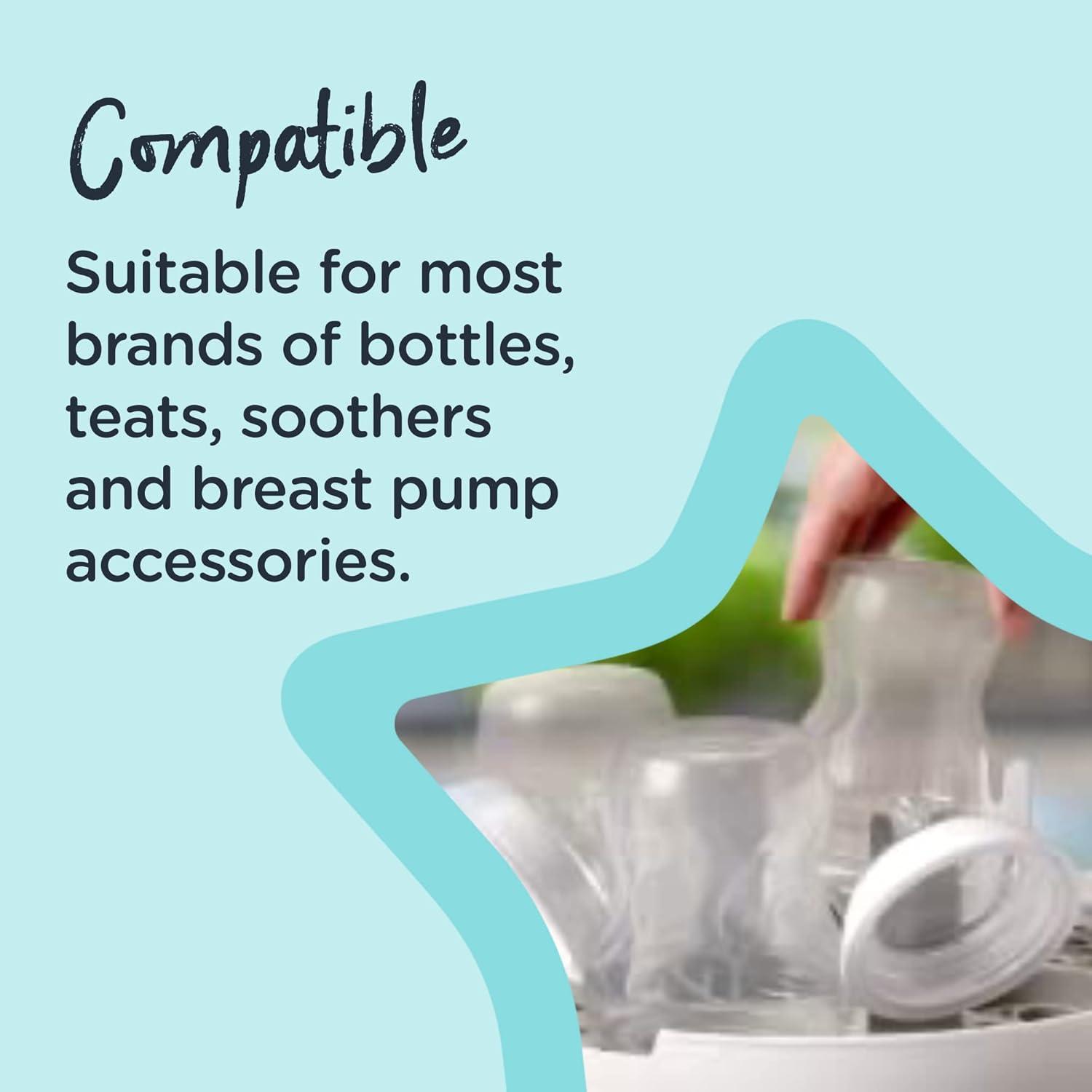 image:imageTommee Tippee Microwave Steam Sterilizer for Baby Bottles and Accessories 4Minute Sterilisation Cycle Kills Viruses and 999 of Harmful Microbes Compact and Lightweight