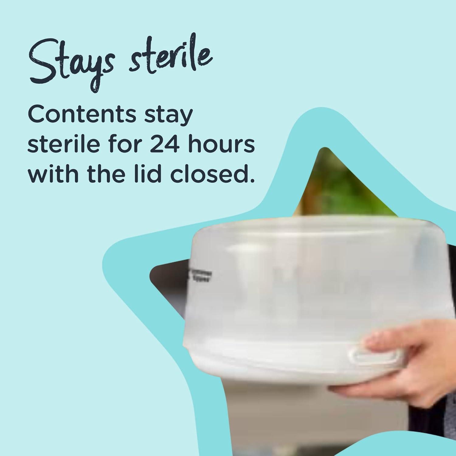 image:imageTommee Tippee Microwave Steam Sterilizer for Baby Bottles and Accessories 4Minute Sterilisation Cycle Kills Viruses and 999 of Harmful Microbes Compact and Lightweight