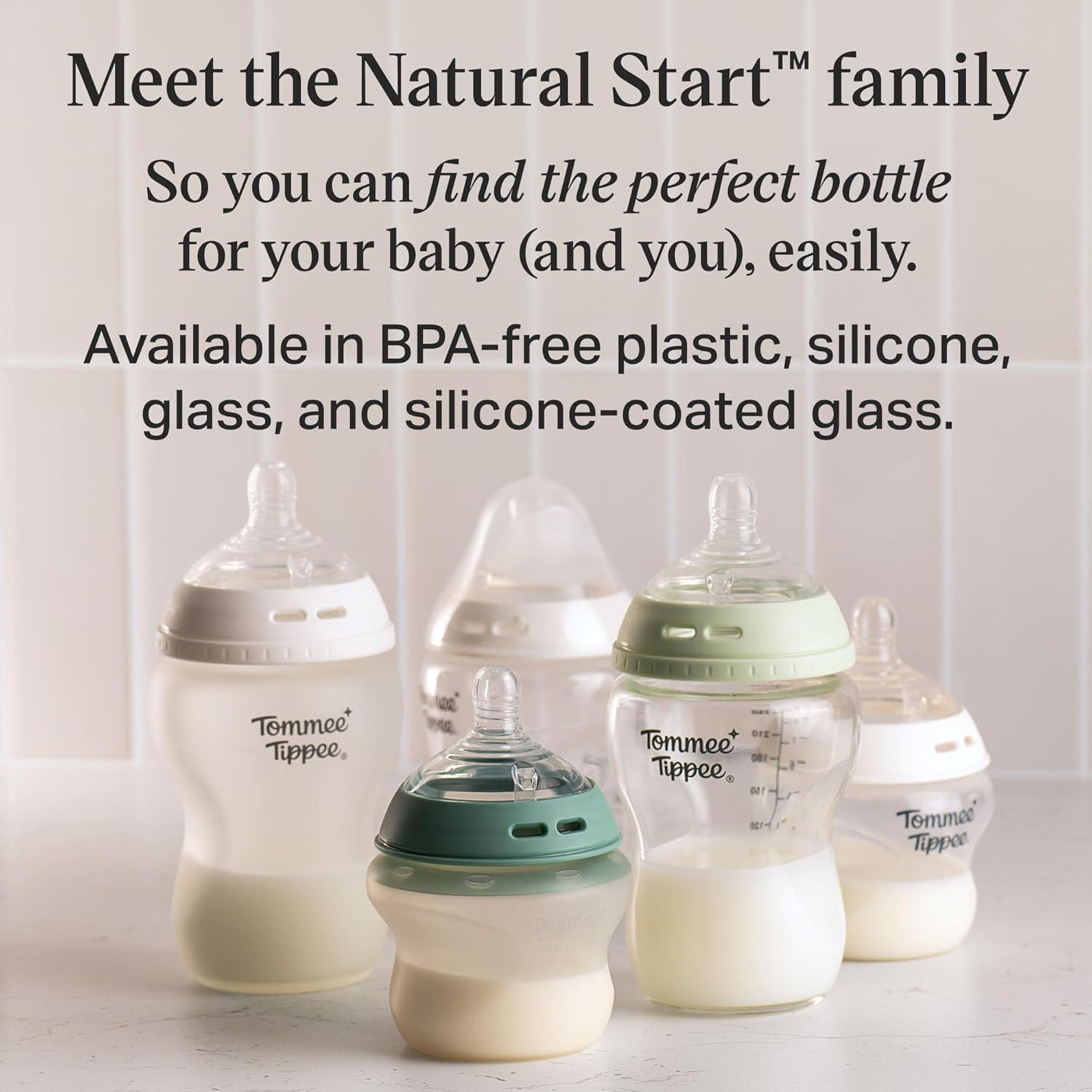 image:imageTommee Tippee Natural Start AntiColic 9 oz BPA Free Baby Bottles 0 Months Slow Flow BreastLike Nipple Self Sterilizing Designed for Seamless Transition Between Bottle amp Breast FiestaPack of 6Clear