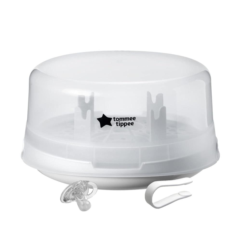 image:imageTommee Tippee Microwave Steam Sterilizer for Baby Bottles and Accessories 4Minute Sterilisation Cycle Kills Viruses and 999 of Harmful Microbes Compact and Lightweight