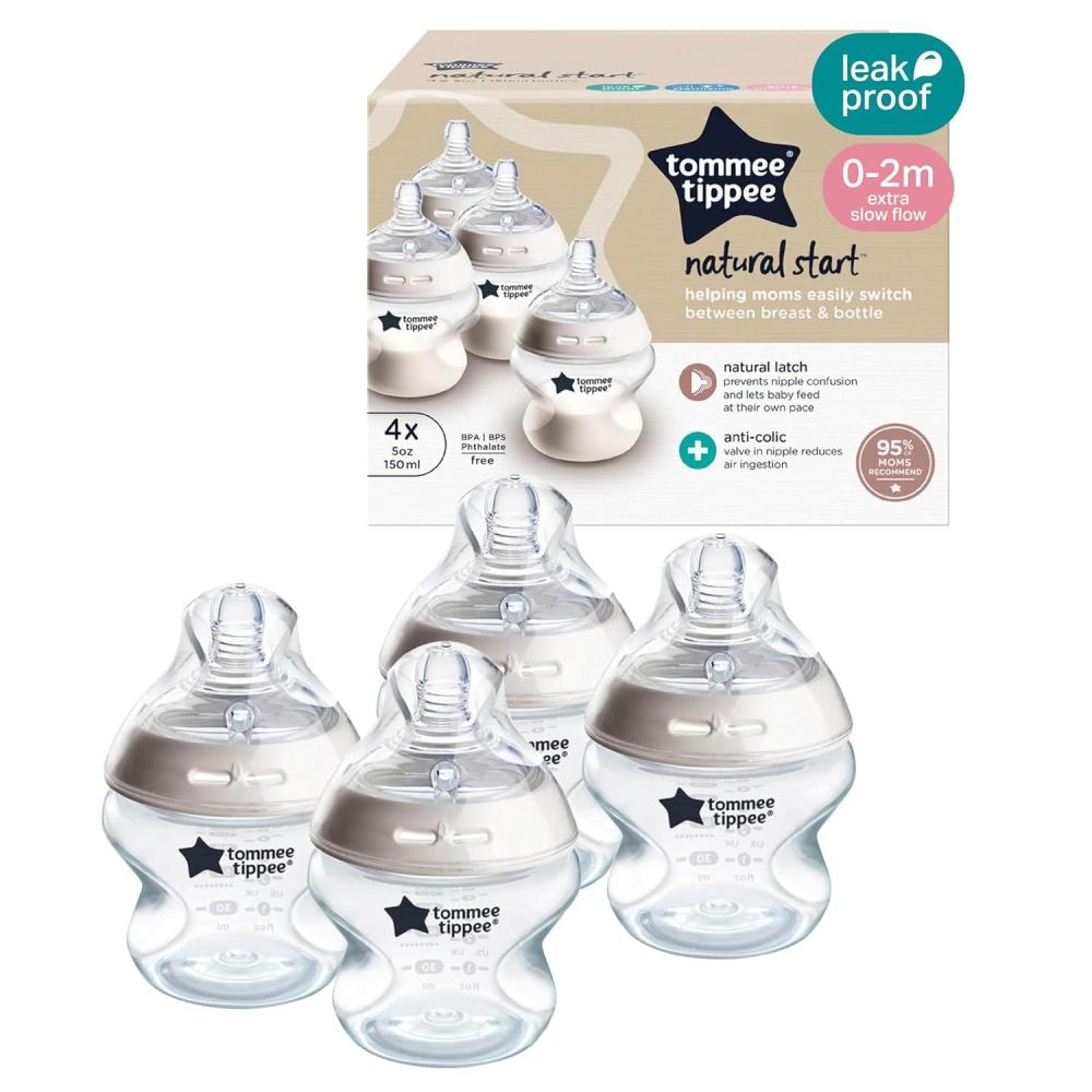 image:imageTommee Tippee Natural Start Newborn Baby Bottles 5 oz with Slow Flow BreastLike Nipples for A Natural Latch SelfSterilizing and BPA Free Cowboy Theme Pack of 2Clear Pack of 4