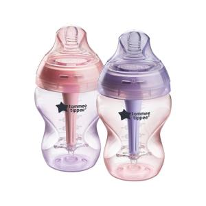 image:imageTommee Tippee Advanced AntiColic 9 Oz BPA Free Baby Bottles Newborn 0 Months Slow Flow BreastLike Nipple Unique Design Keeps Air Away from Milk and Baby Clear Pack of 4Pink