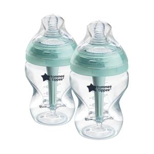 image:imageTommee Tippee Advanced AntiColic 9 Oz BPA Free Baby Bottles Newborn 0 Months Slow Flow BreastLike Nipple Unique Design Keeps Air Away from Milk and Baby Clear Pack of 4Blue