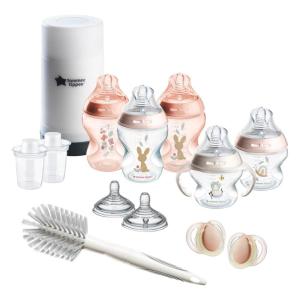 image:imageTommee Tippee Natural Start 14 Piece Baby Bottle Travel Bottle Warmer amp Pacifier Set 5 BPA Free Bottles 0 Months 2 Newborn Pacifiers 2 Extra Nipples 2 Formula Dispensers Bottle Brush PinkPinkTranslucent