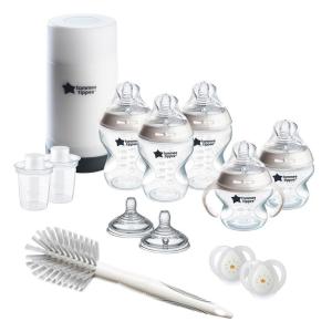 image:imageTommee Tippee Natural Start 14 Piece Baby Bottle Travel Bottle Warmer amp Pacifier Set 5 BPA Free Bottles 0 Months 2 Newborn Pacifiers 2 Extra Nipples 2 Formula Dispensers Bottle Brush PinkClear
