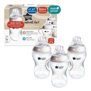image:imageTommee Tippee Natural Start Baby Bottle 11oz Thicker Feed BreastLike Nipple for Babies 6 Months Green and Teal 2 Count1 Count Pack of 3