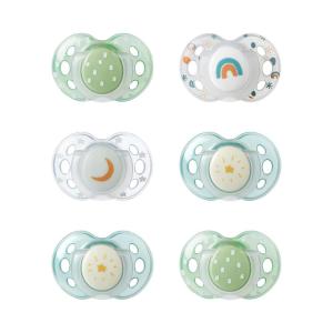 image:imageTommee Tippee NightGlow Pacifiers 1836 Months Glow in the Dark Symmetrical Nipple 100 BPA Free Silicone Dishwasher and Sterilizer Safe Twilight Tones Pack of 4Pink Pastels