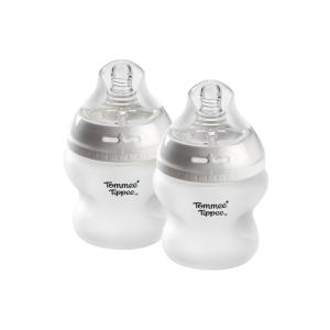 image:imageTommee Tippee Silicone Coated Glass Baby Bottles for Feeding 9 0z AntiColic 0 Months Slow Flow BreastLike Nipple ShatterProof Glass BPA Free Pack of 25 Ounce Clear