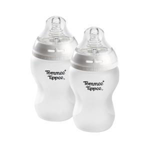 image:imageTommee Tippee Silicone Coated Glass Baby Bottles for Feeding 9 0z AntiColic 0 Months Slow Flow BreastLike Nipple ShatterProof Glass BPA Free Pack of 29 Ounce Clear