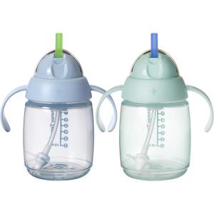image:imageTommee Tippee Starter Weighted Straw Baby amp Toddler 10oz Sippy Cup for 6 Months with Silicone Weighted Straw and EasyHold Handles BPA Free Blue amp Green Pack of 2BlueGreen