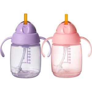 image:imageTommee Tippee Starter Weighted Straw Baby amp Toddler 10oz Sippy Cup for 6 Months with Silicone Weighted Straw and EasyHold Handles BPA Free Blue amp Green Pack of 2PinkPurple