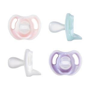 image:imageTommee Tippee UltraLight Silicone Pacifier 618 Months Symmetrical OnePiece Design BPAFree Silicone Binkies PinkVioletYellow Pack of 406 Month Pack of 4