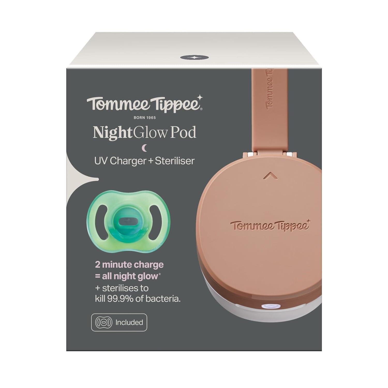 image:imageTommee Tippee Stay Put Pacifier Set Contains 2 UltraLight StayPut Glow in The Dark Pacifiers and 2 UltraLight StayPut Pacifiers 618 Months Colors May Vary OnePiece Silicone Design Pack of 4Glow Green