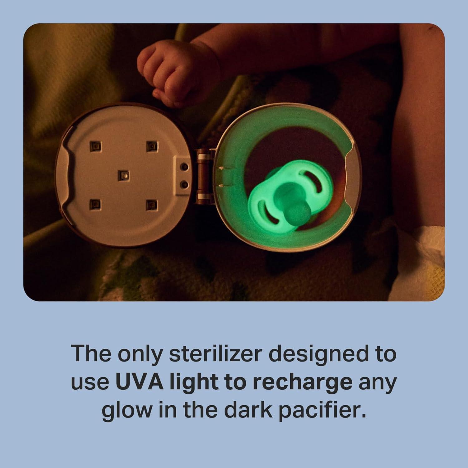 image:imageTommee Tippee Stay Put Pacifier Set Contains 2 UltraLight StayPut Glow in The Dark Pacifiers and 2 UltraLight StayPut Pacifiers 618 Months Colors May Vary OnePiece Silicone Design Pack of 4Glow Green