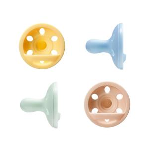 image:imageTommee Tippee BreastLike Pacifier Lightweight OnePiece Silicone Design Symmetrical Nipple 06m 4 PackYellowMintSkyBeige