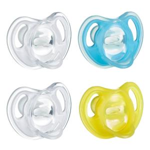 image:imageTommee Tippee UltraLight Silicone Pacifier 1836 Months Symmetrical OnePiece Design BPAFree Silicone Binkies ClearBlueGreen Pack of 4ClearBlueYellow