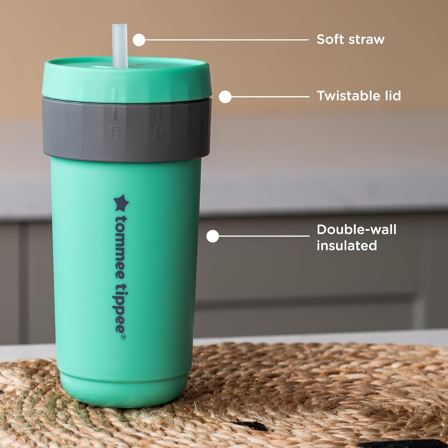 image:imageTommee Tippee 3in1 Insulated 10oz Convertible Cup 18m NonSpill MultiUse Cup for Toddlers 13 LeakProof BiteResistant and BPA Free Teal Pack of 110 Ounces Pack of 1