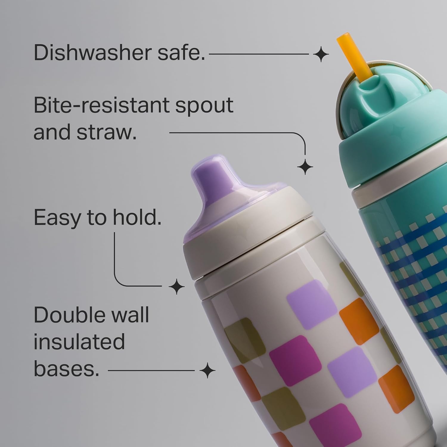 image:imageTommee Tippee Insulated 9oz Sporty Spout Toddler Water Bottle No Spill Sippy Cups for Toddlers 13 TwoPiece Valve Helps Stop Spills Green amp Red BPA Free Pack of 2Mint Beige