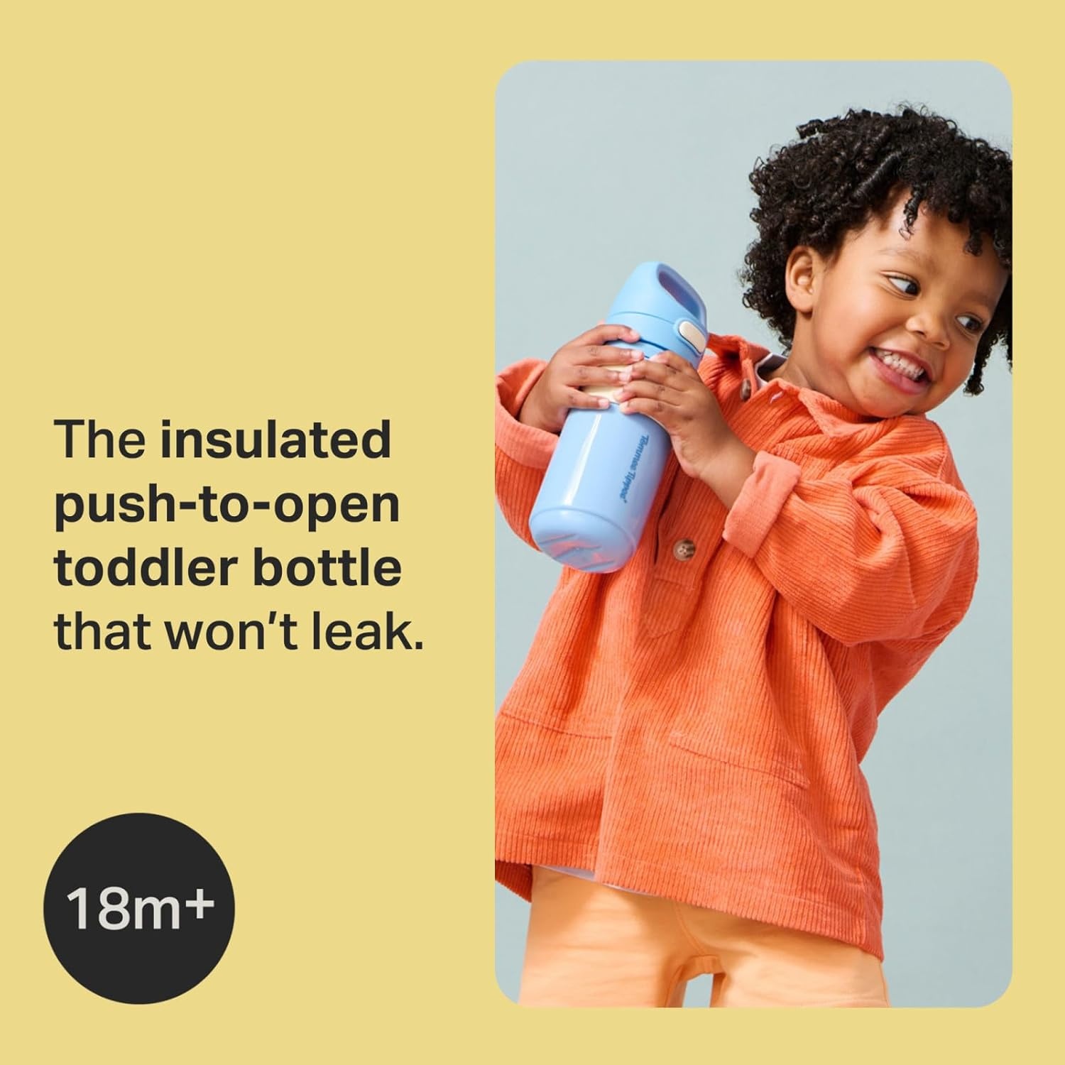 image:imageTommee Tippee Insulated Flip Top Sporty SpillProof 11oz Toddler Water Bottle Sippy Cups for Toddlers 13 PushToOpen Lid Helps Keep Spout Clean BPA Free Blue and Red Pack of 2