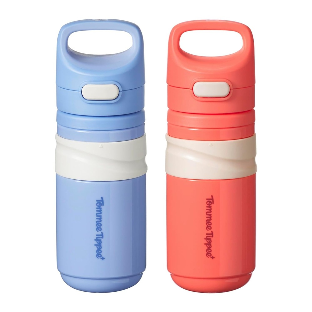 image:imageTommee Tippee Insulated Flip Top Sporty SpillProof 11oz Toddler Water Bottle Sippy Cups for Toddlers 13 PushToOpen Lid Helps Keep Spout Clean BPA Free Blue and Red Pack of 2