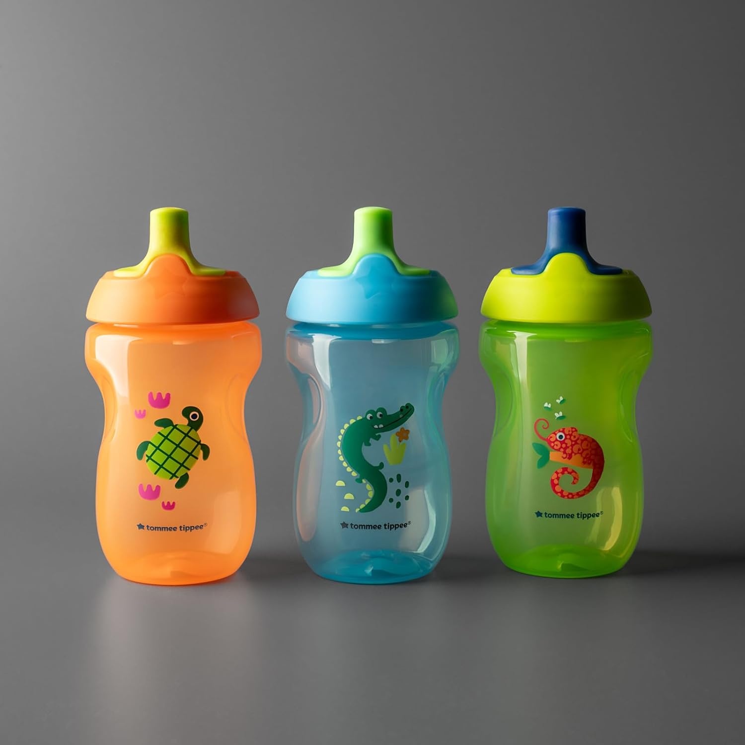 image:imageTommee Tippee Sporty Bottle 10oz Sippy Cups for Toddlers 13 SpillProof Bite Resistant Spout Easy to Hold Design BPA Free Pack of 3 Pink Red and OrangeOrange Green and Blue