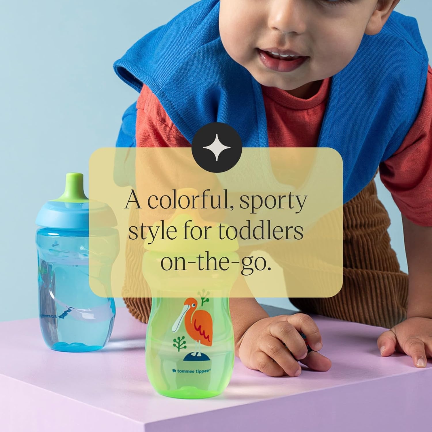 image:imageTommee Tippee Sporty Bottle 10oz Sippy Cups for Toddlers 13 SpillProof Bite Resistant Spout Easy to Hold Design BPA Free Pack of 3 Pink Red and OrangeOrange Green and Blue Pack of 6