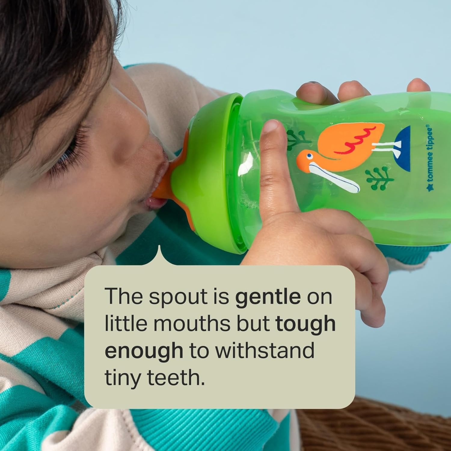 image:imageTommee Tippee Sporty Bottle 10oz Sippy Cups for Toddlers 13 SpillProof Bite Resistant Spout Easy to Hold Design BPA Free Pack of 3 Pink Red and OrangeOrange Green and Blue