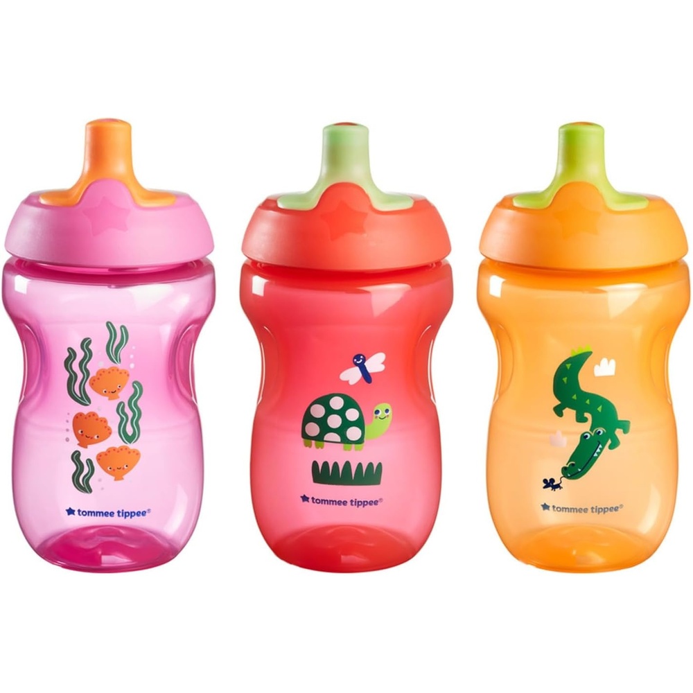 image:imageTommee Tippee Sporty Bottle 10oz Sippy Cups for Toddlers 13 SpillProof Bite Resistant Spout Easy to Hold Design BPA Free Pack of 3 Pink Red and OrangePurple Red and Orange Pack of 6