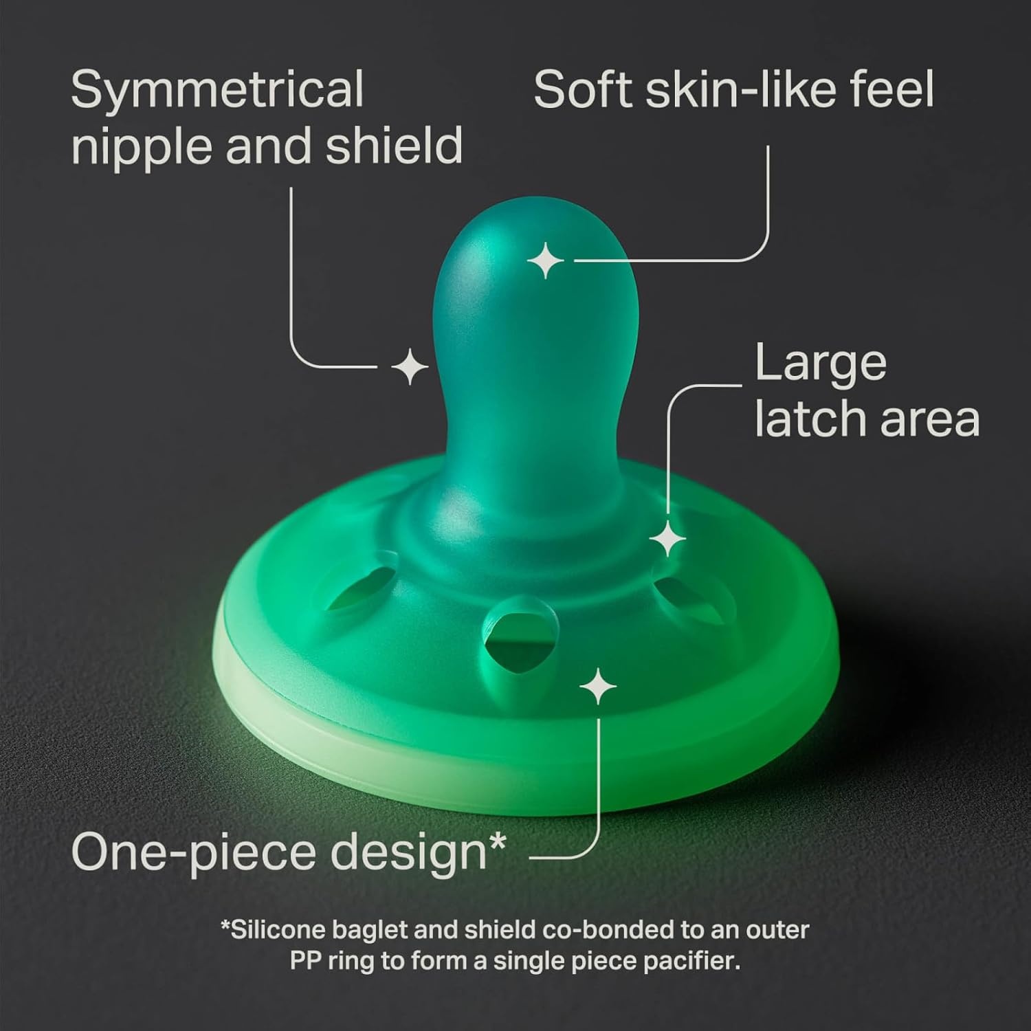image:imageTommee Tippee BreastLike Night Newborn Pacifier 06 Months BreastLike Baglet BPAFree Binkies Glow in The Dark Technology OrangeBlue Pack of 4YellowGreen