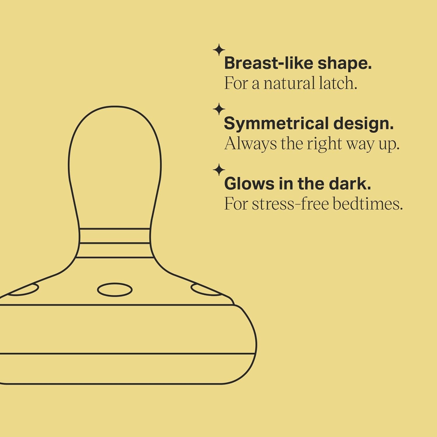image:imageTommee Tippee BreastLike Night Pacifier 618 Months BreastLike Baglet BPAFree Binkies Glow in The Dark Technology PinkYellow Pack of 4