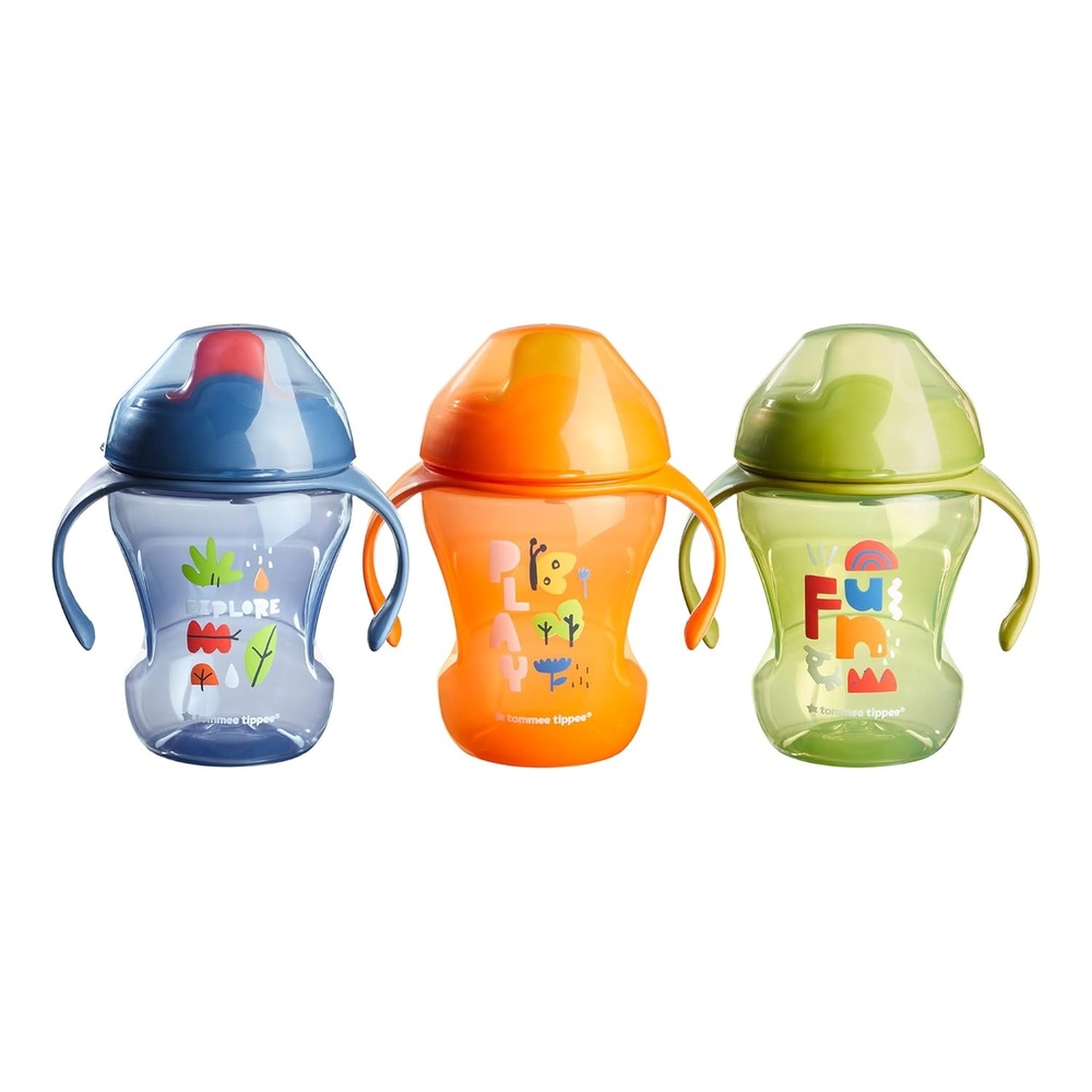 image:imageTommee Tippee 8oz Trainer Sippee Cups with Handles for Babies and Toddlers SpillProof BPA Free Pink Green and Orange Pack of 3Blue Green Orange