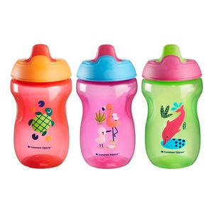 image:imageTommee Tippee Sippee Cup 9m 10oz Pack of 3 NonSpill Water Bottles for Toddlers Red Purple and Green BiteResistant Spout Easy to Hold LeakProof and BPA Free